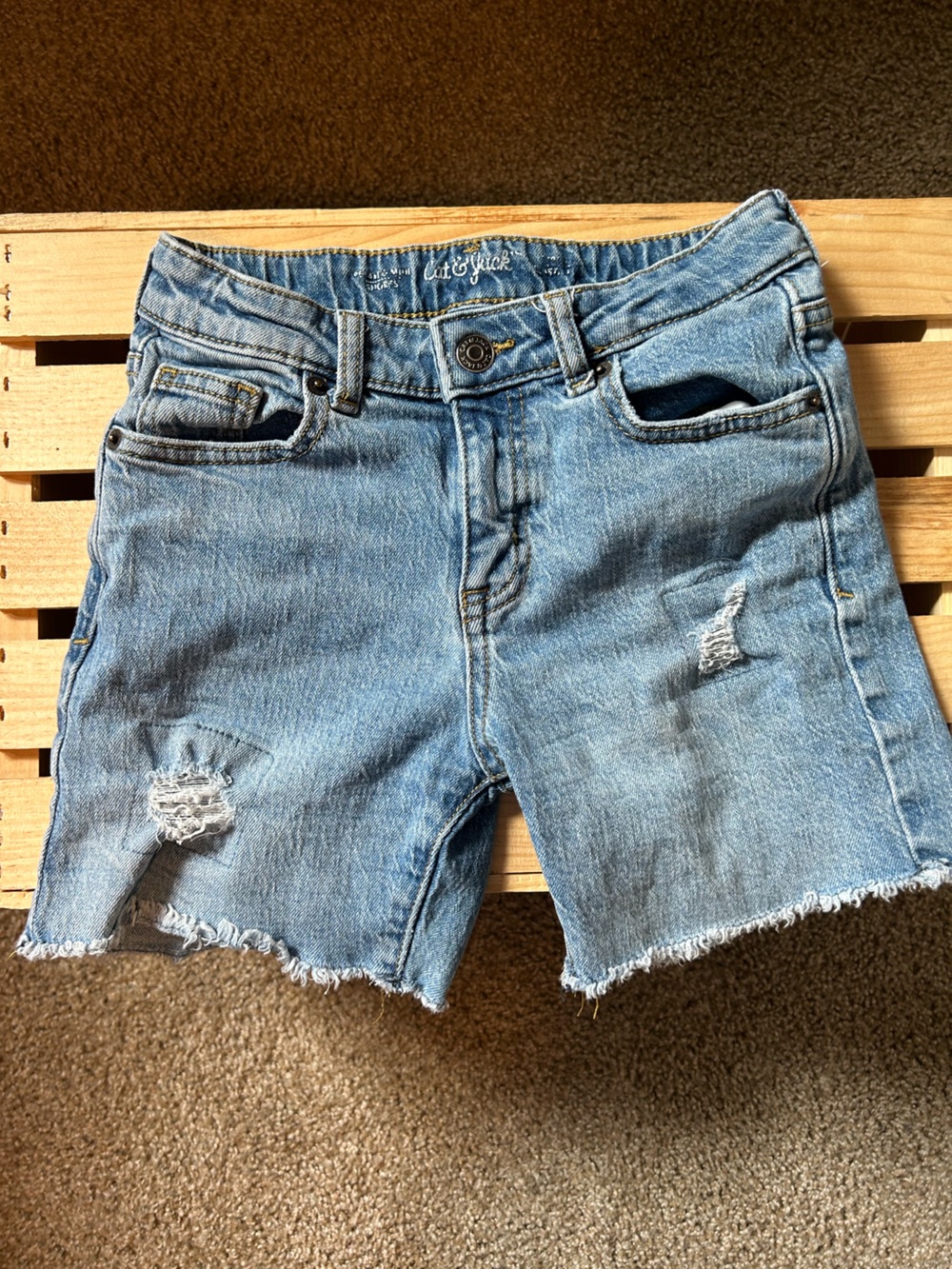 Light Blue Distressed girls Denim Shorts